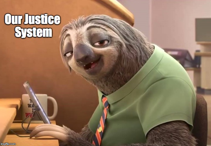 zootopia sloth | Our Justice System | image tagged in zootopia sloth,justice | made w/ Imgflip meme maker
