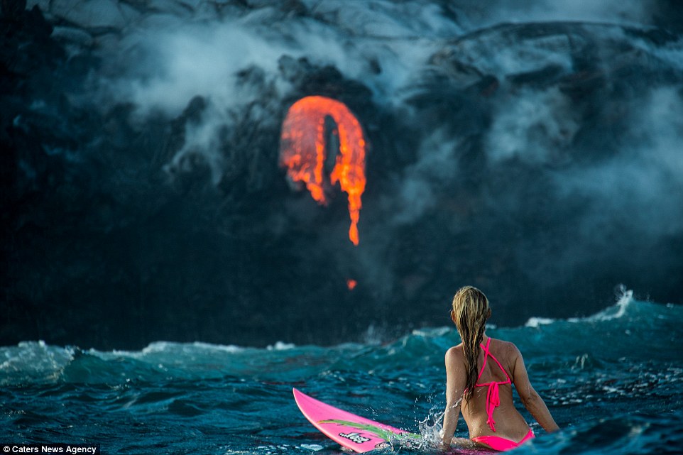 Surfing the volcano Blank Meme Template