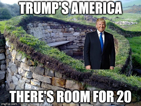 TRUMP'S AMERICA; THERE'S ROOM FOR 20 | image tagged in trump's real america | made w/ Imgflip meme maker