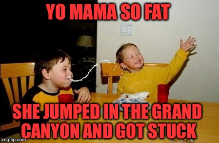 Yo Mamas So Fat |  YO MAMA SO FAT; SHE JUMPED IN THE GRAND CANYON AND GOT STUCK | image tagged in memes,yo mamas so fat | made w/ Imgflip meme maker