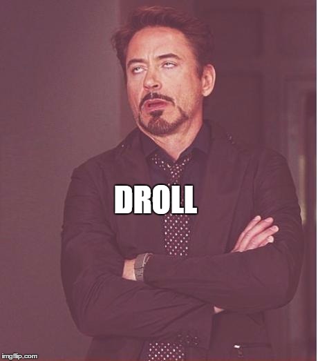 Face You Make Robert Downey Jr Meme | DROLL | image tagged in memes,face you make robert downey jr | made w/ Imgflip meme maker