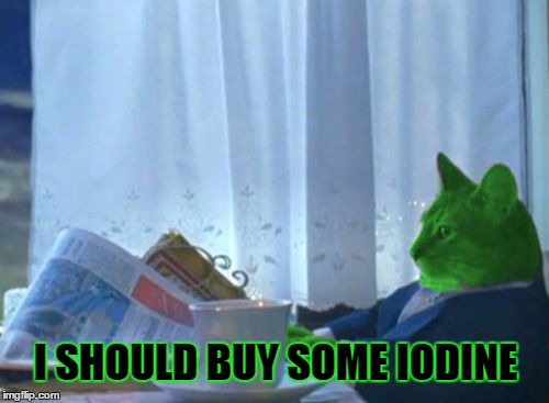 I Should Buy a Boat RayCat | I SHOULD BUY SOME IODINE | image tagged in i should buy a boat raycat,fukushima,radioactive,nuclear power,nuclear explosion | made w/ Imgflip meme maker