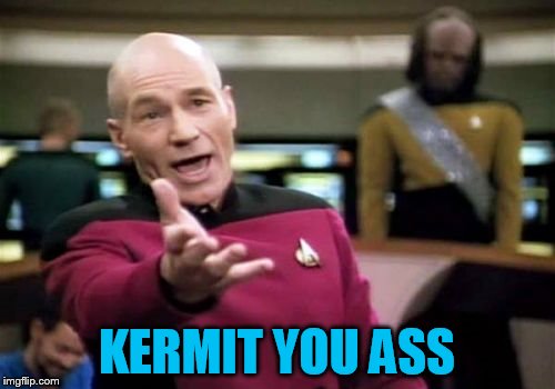 Picard Wtf Meme | KERMIT YOU ASS | image tagged in memes,picard wtf | made w/ Imgflip meme maker