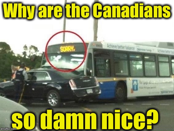 I'm not really Looking for the answer, I'm just trying to make a funny meme here!  | Why are the Canadians; so damn nice? | image tagged in oh canada,memes,evilmandoevil,funny | made w/ Imgflip meme maker