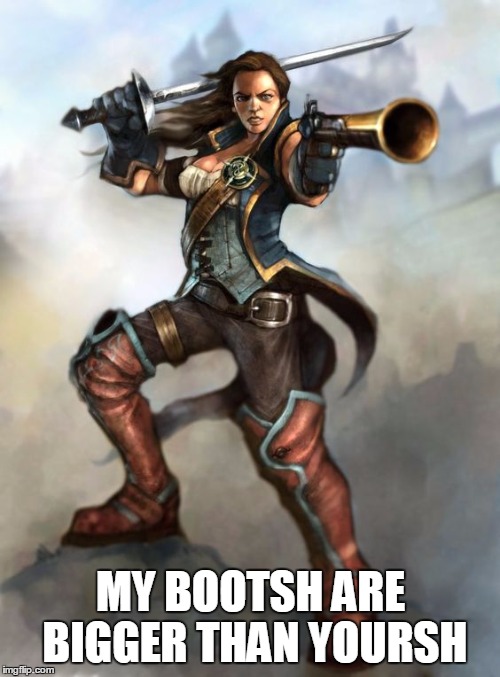 MY BOOTSH ARE BIGGER THAN YOURSH | made w/ Imgflip meme maker