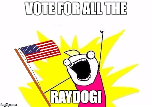 X All The Y, With USA Flag | VOTE FOR ALL THE RAYDOG! | image tagged in x all the y with usa flag | made w/ Imgflip meme maker