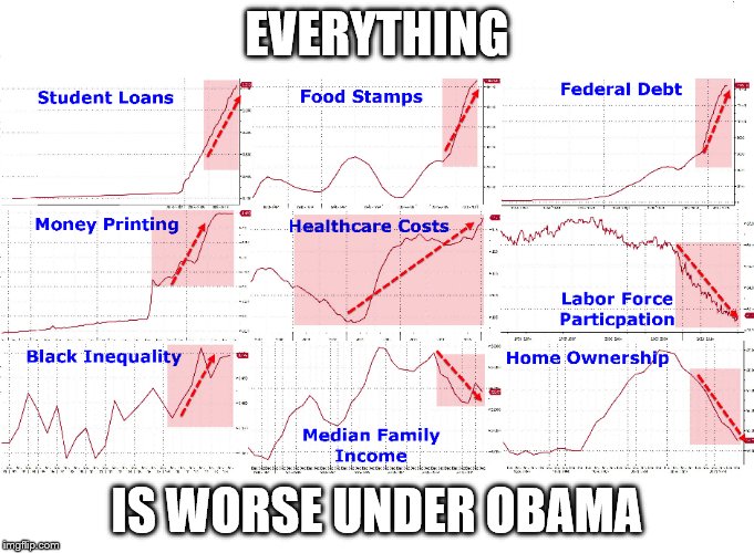 Obama Legacy | EVERYTHING IS WORSE UNDER OBAMA | image tagged in obama legacy | made w/ Imgflip meme maker