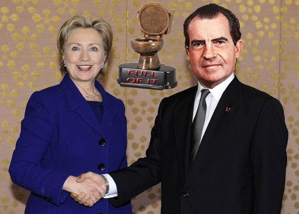 Hillary Shaking Nixon's Hand Blank Meme Template