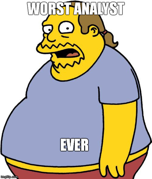 Comic Book Guy Meme | WORST ANALYST; EVER | image tagged in memes,comic book guy | made w/ Imgflip meme maker