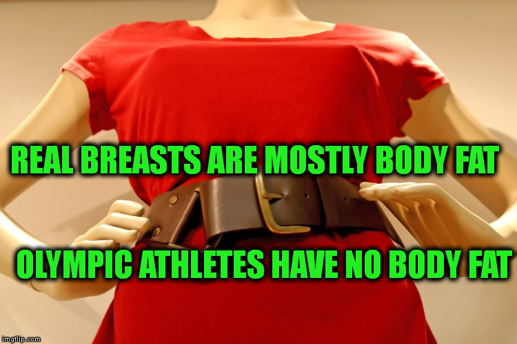 REAL BREASTS ARE MOSTLY BODY FAT OLYMPIC ATHLETES HAVE NO BODY FAT | made w/ Imgflip meme maker