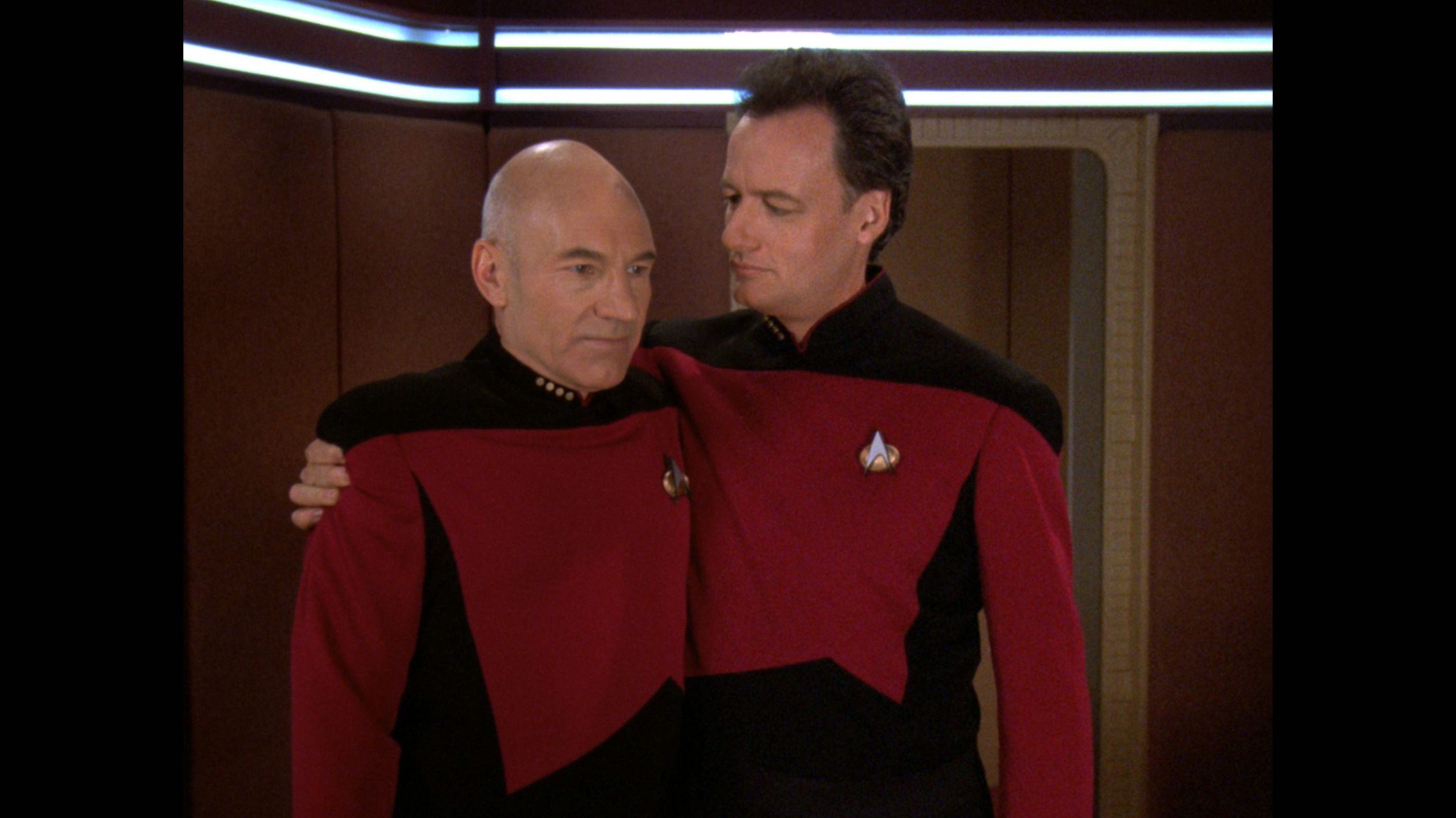 Q Hugging Picard Blank Meme Template
