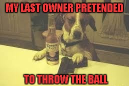 MY LAST OWNER PRETENDED TO THROW THE BALL | made w/ Imgflip meme maker