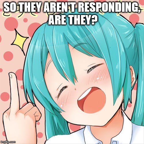 SO THEY AREN'T RESPONDING, ARE THEY? | made w/ Imgflip meme maker