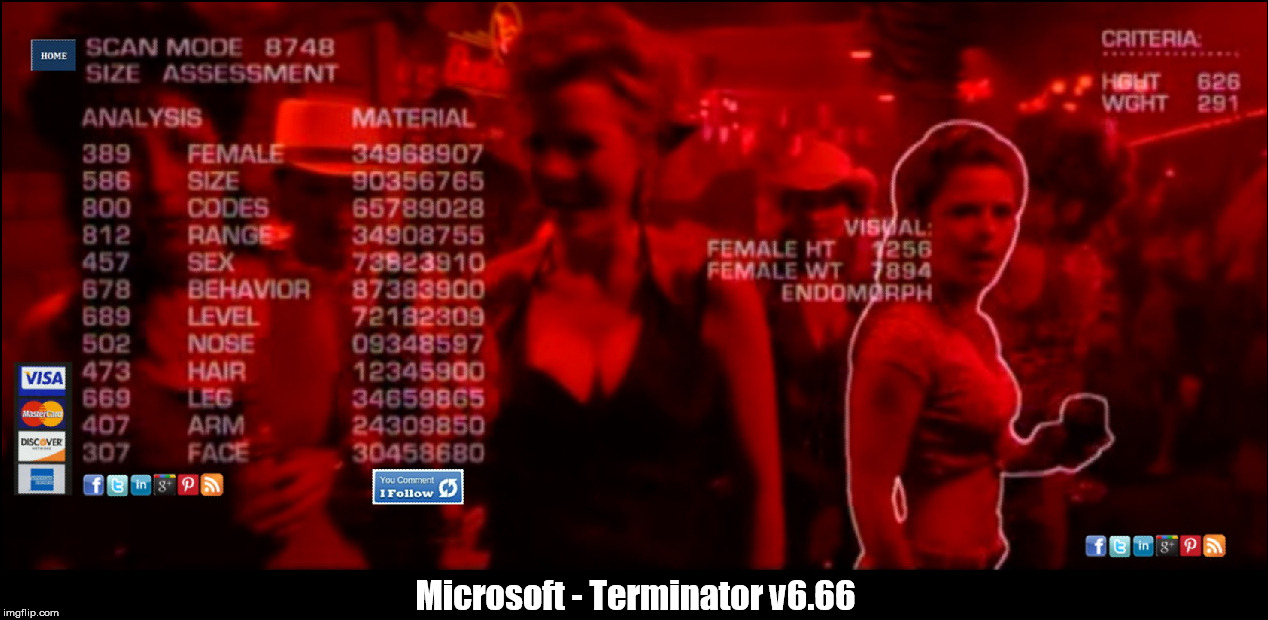 Microsoft - Terminator v6.66 | image tagged in terminator v30 | made w/ Imgflip meme maker