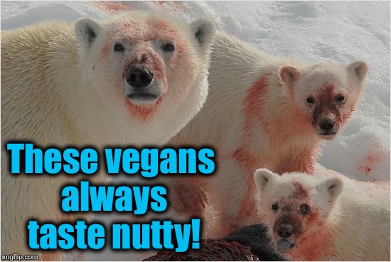 These vegans always taste nutty! | made w/ Imgflip meme maker