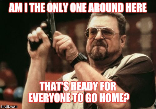 Am I The Only One Around Here Meme | AM I THE ONLY ONE AROUND HERE; THAT'S READY FOR EVERYONE TO GO HOME? | image tagged in memes,am i the only one around here | made w/ Imgflip meme maker