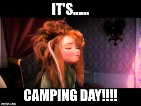 It's camping day | IT'S...... CAMPING DAY!!!! | image tagged in camping | made w/ Imgflip meme maker