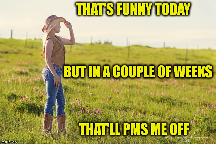 THAT'S FUNNY TODAY THAT'LL PMS ME OFF BUT IN A COUPLE OF WEEKS | made w/ Imgflip meme maker