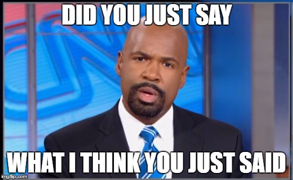 Disapointed Cnn Host | DID YOU JUST SAY; WHAT I THINK YOU JUST SAID | image tagged in disapointed cnn host | made w/ Imgflip meme maker