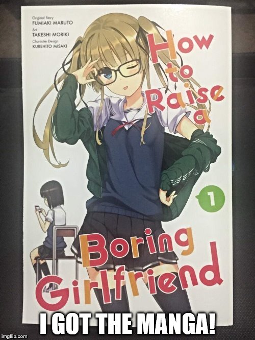 Even if I found it at the library, I'm so happy! It's really good so far! | I GOT THE MANGA! | image tagged in manga,how to raise a boring girlfriend,happiness,anime,library book,me | made w/ Imgflip meme maker