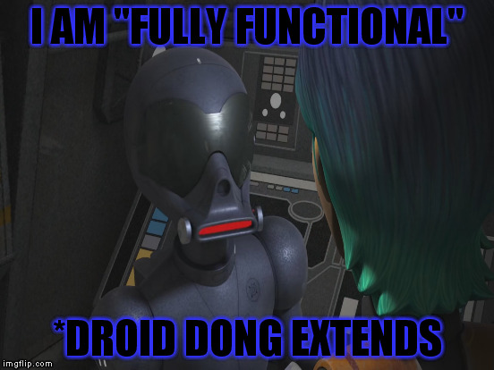 I AM "FULLY FUNCTIONAL" *DROID DONG EXTENDS | made w/ Imgflip meme maker