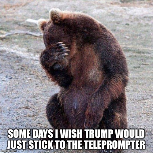 Poor animals | SOME DAYS I WISH TRUMP WOULD JUST STICK TO THE TELEPROMPTER | image tagged in poor animals | made w/ Imgflip meme maker