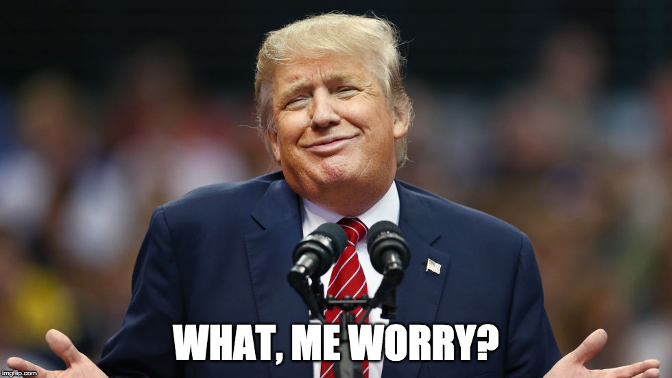 Trump Who Me? | WHAT, ME WORRY? | image tagged in trump who me | made w/ Imgflip meme maker
