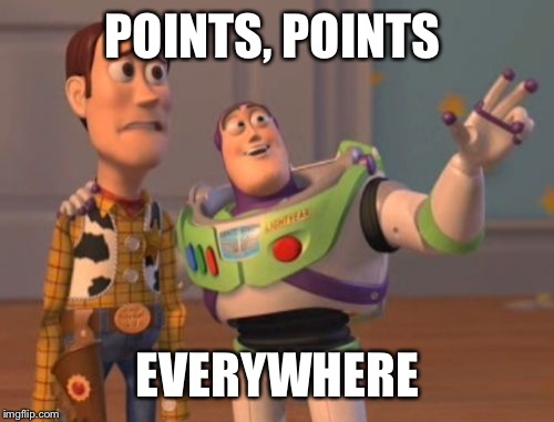 X, X Everywhere Meme | POINTS, POINTS EVERYWHERE | image tagged in memes,x x everywhere | made w/ Imgflip meme maker