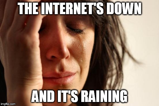 Whaddaya want me to do, watch TV? | THE INTERNET'S DOWN; AND IT'S RAINING | image tagged in lol,trollolol,sarcasm,memes | made w/ Imgflip meme maker