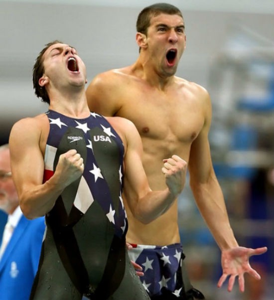 Ecstatic Michael Phelps  Blank Meme Template