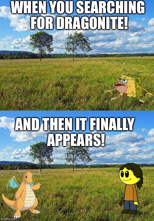 WHEN YOU SEARCHING FOR DRAGONITE! AND THEN IT FINALLY APPEARS! | image tagged in memes | made w/ Imgflip meme maker