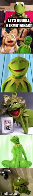 Kermit vs photoshop | LET'S GOOGLE KERMIT FANART | image tagged in kermit,funny,kermit mondays | made w/ Imgflip meme maker