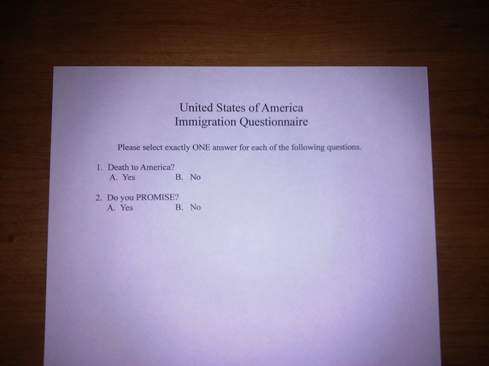 Extreme Vetting Survey Blank Meme Template