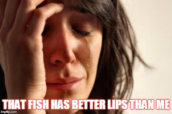First World Problems Meme | THAT FISH HAS BETTER LIPS THAN ME | image tagged in memes,first world problems | made w/ Imgflip meme maker