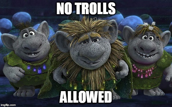 frozen trolls | NO TROLLS; ALLOWED | image tagged in frozen trolls | made w/ Imgflip meme maker