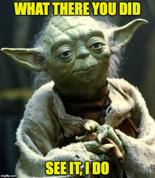 Star Wars Yoda | WHAT THERE YOU DID; SEE IT, I DO | image tagged in memes,star wars yoda | made w/ Imgflip meme maker