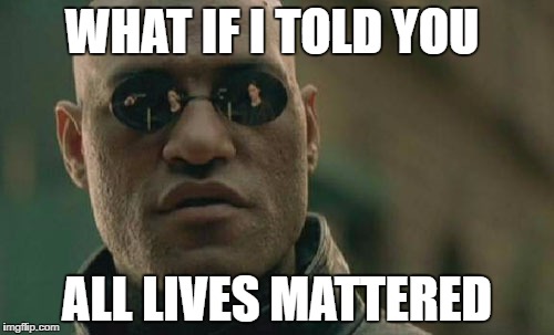 Matrix Morpheus | WHAT IF I TOLD YOU; ALL LIVES MATTERED | image tagged in memes,matrix morpheus | made w/ Imgflip meme maker