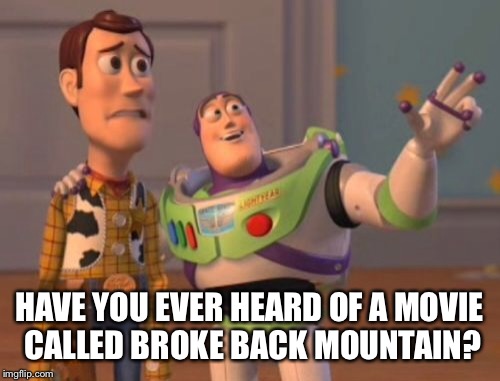 X, X Everywhere Meme | HAVE YOU EVER HEARD OF A MOVIE CALLED BROKE BACK MOUNTAIN? | image tagged in memes,x x everywhere | made w/ Imgflip meme maker