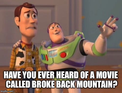 X, X Everywhere | HAVE YOU EVER HEARD OF A MOVIE CALLED BROKE BACK MOUNTAIN? | image tagged in memes,x x everywhere | made w/ Imgflip meme maker