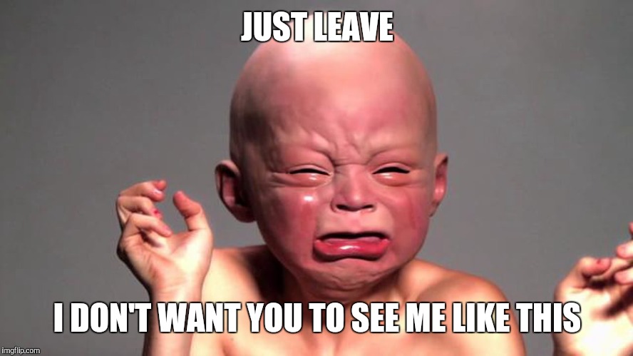 JUST LEAVE I DON'T WANT YOU TO SEE ME LIKE THIS | made w/ Imgflip meme maker