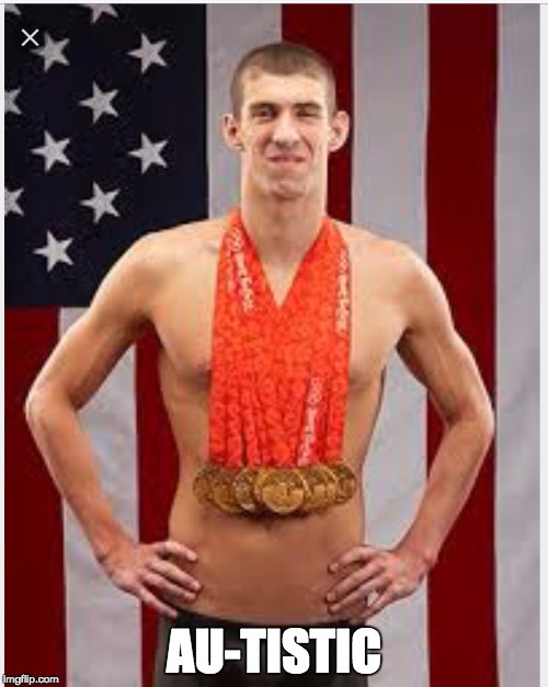 Au-gmented.  |  AU-TISTIC | image tagged in phelps medals,au gold | made w/ Imgflip meme maker