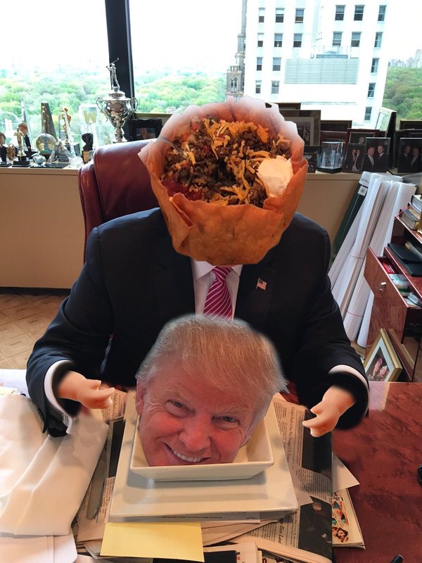 High Quality Taco Bowl Eats Trump Blank Meme Template