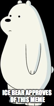 We Bare Bears Ice Bear  | ICE BEAR APPROVES OF THIS MEME | image tagged in we bare bears ice bear | made w/ Imgflip meme maker