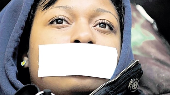 BLM woman taped mouth Blank Meme Template