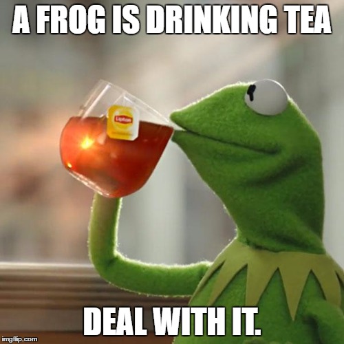 But That's None Of My Business | A FROG IS DRINKING TEA; DEAL WITH IT. | image tagged in memes,but thats none of my business,kermit the frog | made w/ Imgflip meme maker