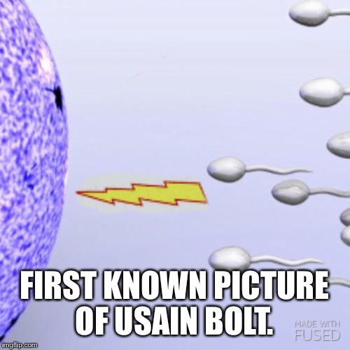 FIRST KNOWN PICTURE OF USAIN BOLT. | image tagged in bolt | made w/ Imgflip meme maker
