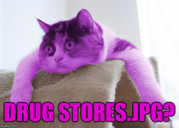 RayCat Stare | DRUG STORES.JPG? | image tagged in raycat stare | made w/ Imgflip meme maker