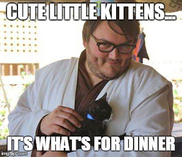 CUTE LITTLE KITTENS... IT'S WHAT'S FOR DINNER | image tagged in kittens | made w/ Imgflip meme maker