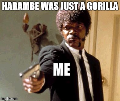 Say That Again I Dare You | HARAMBE WAS JUST A GORILLA; ME | image tagged in memes,say that again i dare you | made w/ Imgflip meme maker