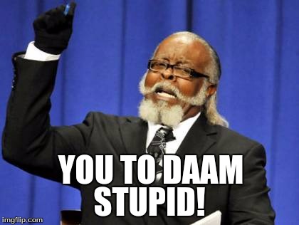 Too Damn High | YOU TO DAAM; STUPID! | image tagged in memes,too damn high | made w/ Imgflip meme maker